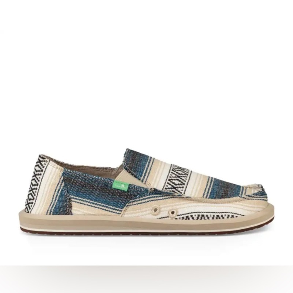 NIB-Sanuk Men's Donny Funk - Navy Baja Blanket - 8
